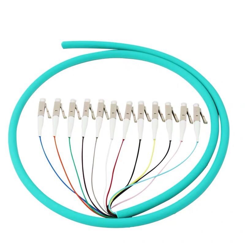 12 Strand 50/125 LC UPC Multimode OM3 Fiber Optic Pigtail