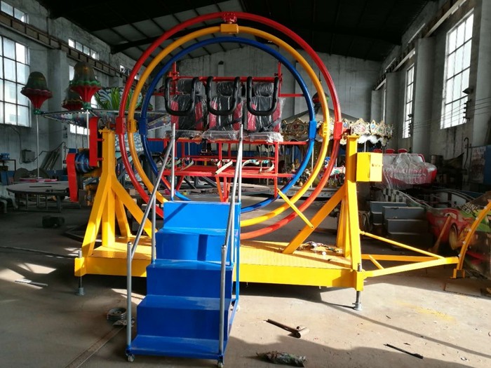 FRP Material 3D Space Ring Rides , 2/4/6 Seats Mobile Human Gyro Ride