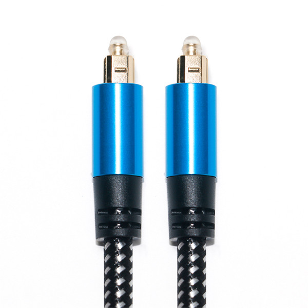 Toslink Audio Cable Blue Digital Optical Fiber Cable Toslink Cable Aluminum Alloy Metal Shell Nylon Braid