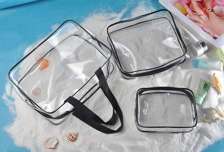ODM PVC Cosmetic Bag Organizer Clear Toiletry Bag Set For Lady