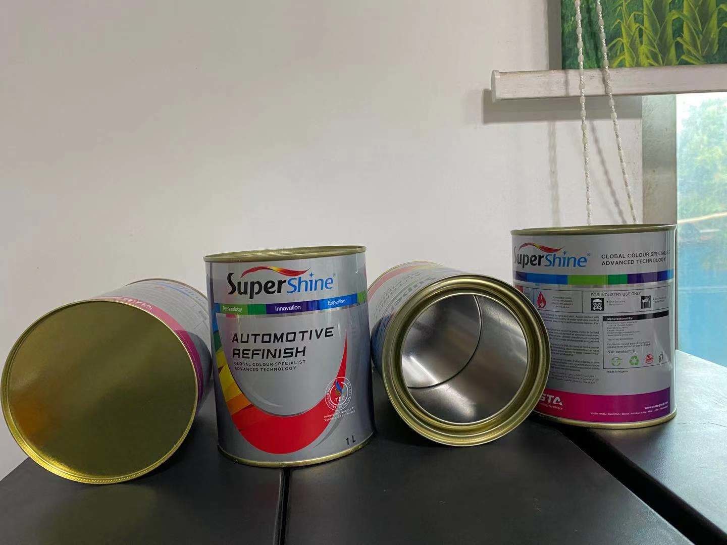 CMYK Automotive Paint Cans 1L Round Tin Containers With Lids