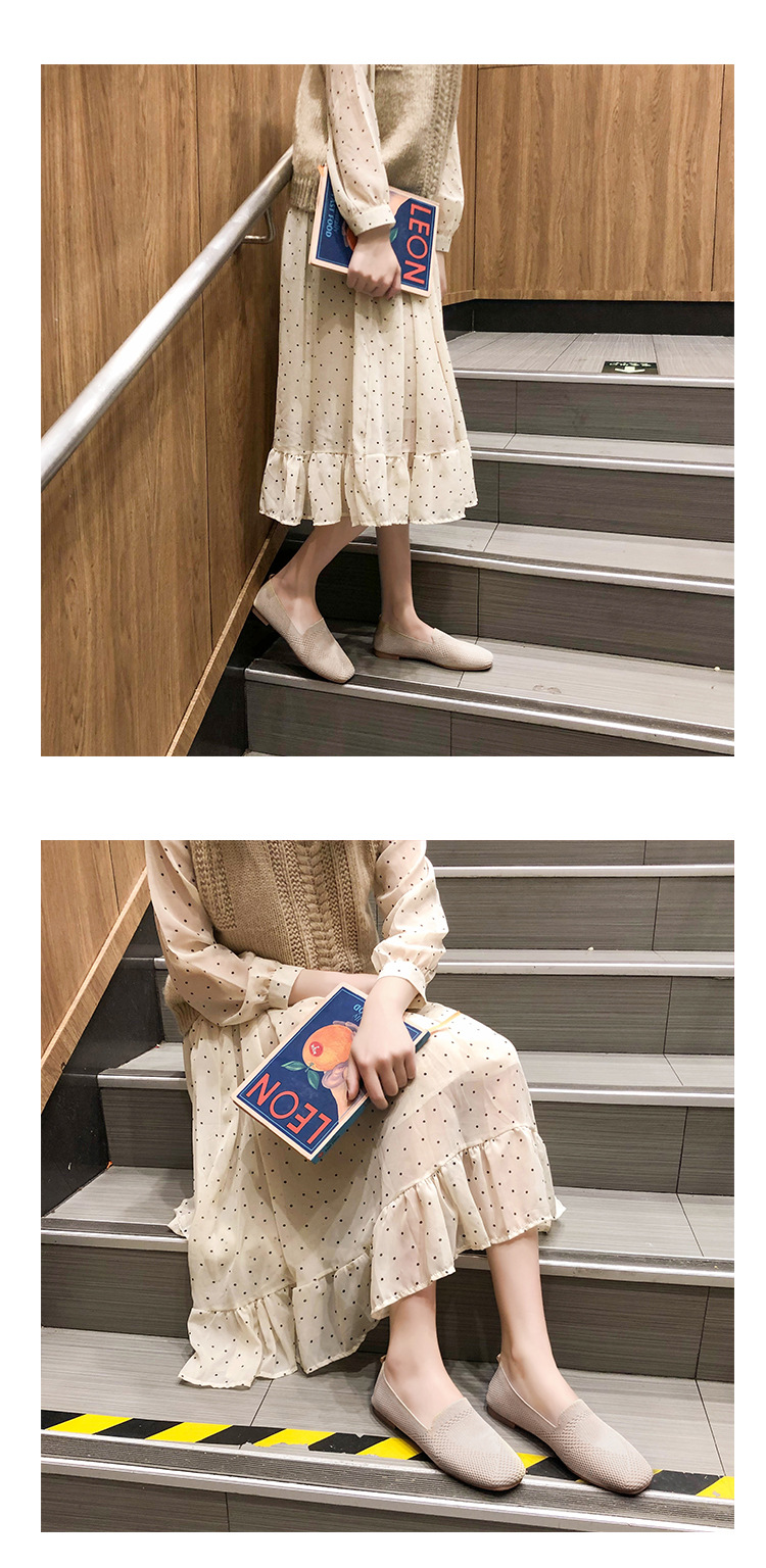 Wholesale Solid Color Thin Section Breathable Flat Shoes Women's New Soft Sole Woven Shoes