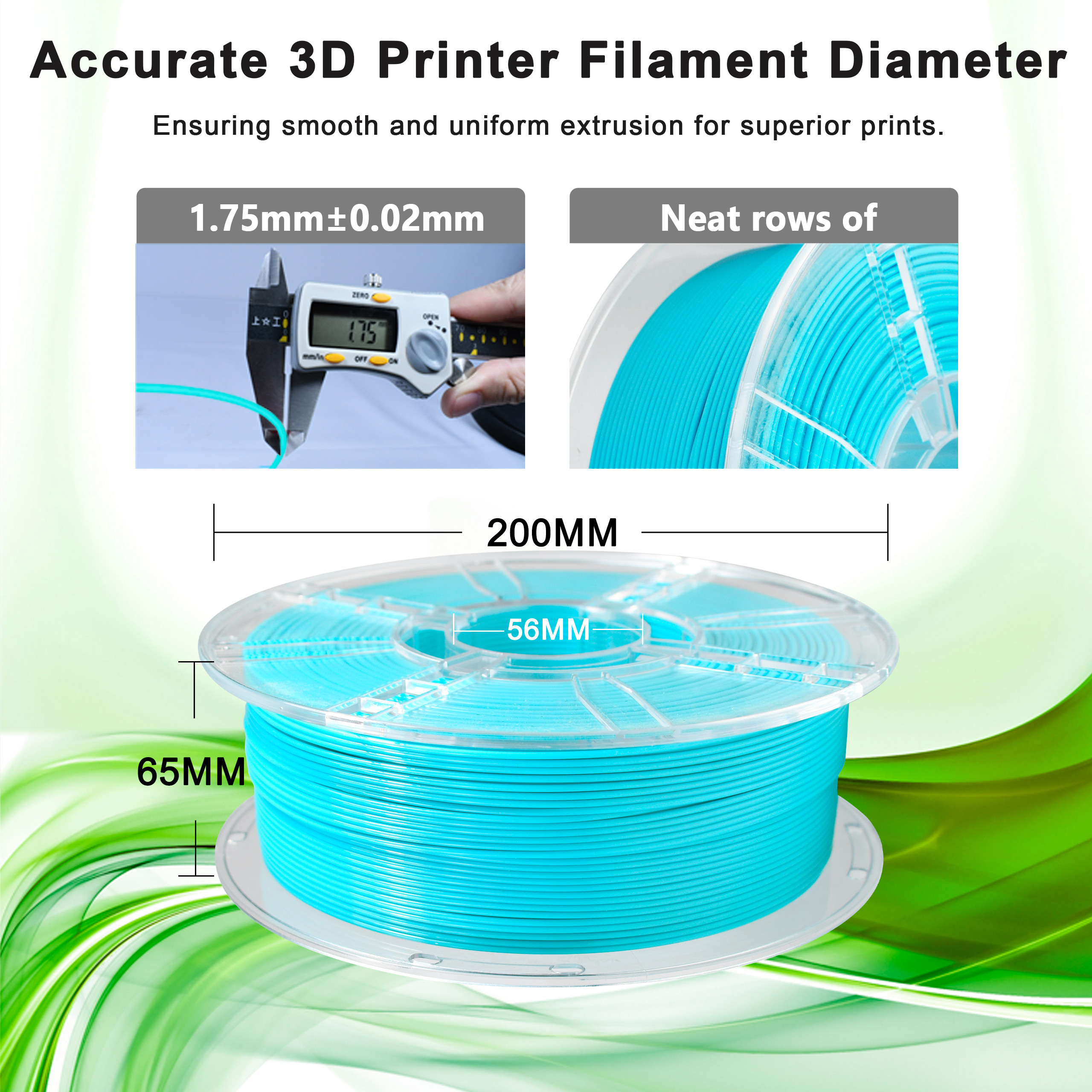 IBOSS Cyan PETG Filament 3D Printing Filament 1.75mm FDM Forming Technology 3d Printed