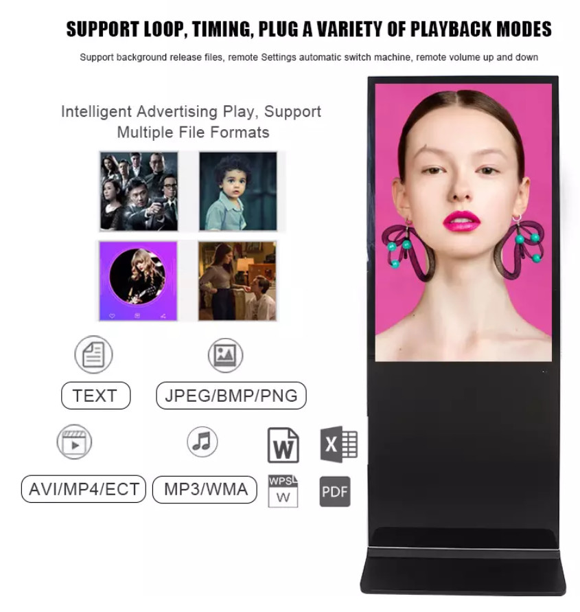 Floor Standing LCD Advertising Display , All In One LCD Advertising Player With CMS Software