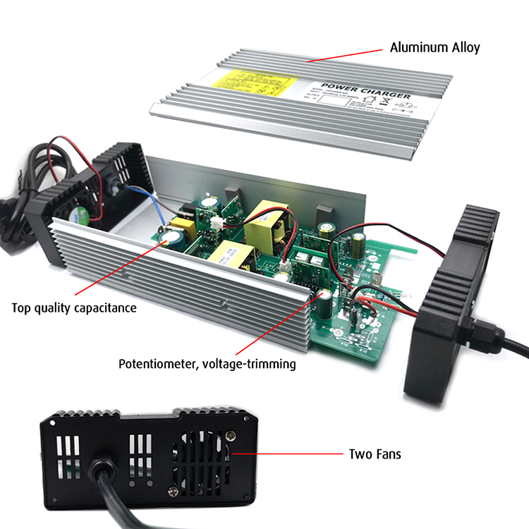 Constant Current Fireproof Battery 24V Lithium Ion Charger With LED Indicators