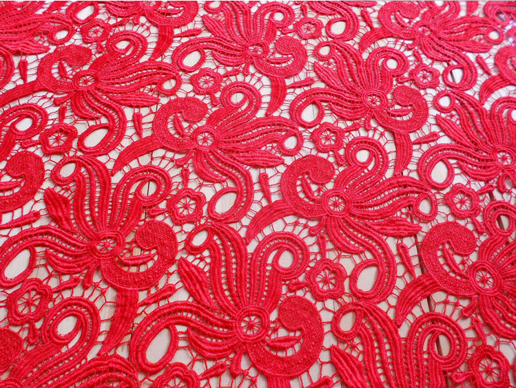100% Polyester Water Soluble Embroidery Fabric Green Color