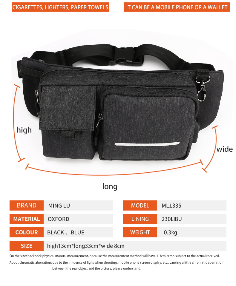 First Grade Waist Dry Bag Mens Belt Bags Custom Printing High Durability