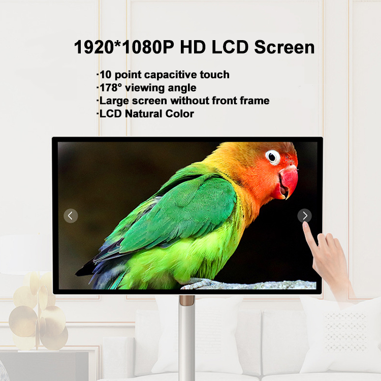 VETO 21.5 24 27 Inch Battery-Power Indoor Smart TV In-Cell Touch Screen 1080p LCD Display Smart Rotating Rolling tv