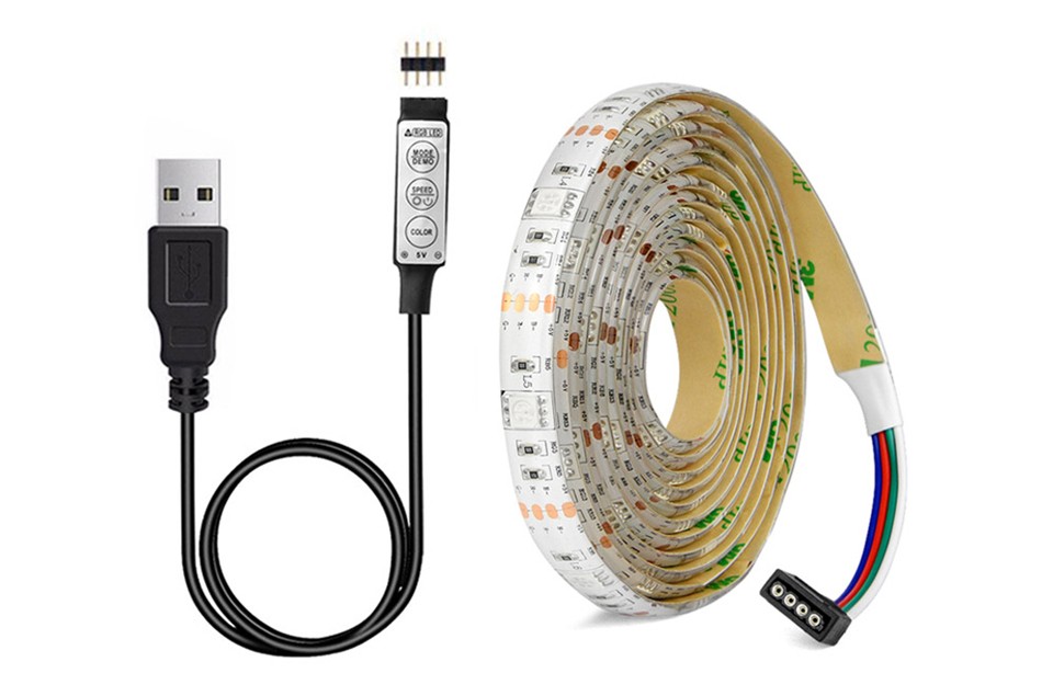 5V USB 5050 Self Adhesive LED Strip RGB 5000mm Addressable Led Strip