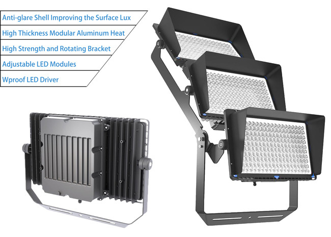 160LM Stadium Led Flood Light 1500w Lumileds Ultra Bright SMD 3030/5050 For Golf Courses