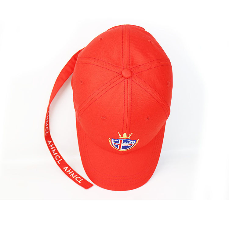 Brushed Cotton Custom Mesh Baseball Hats / Long Strap Embroidered Golf Caps