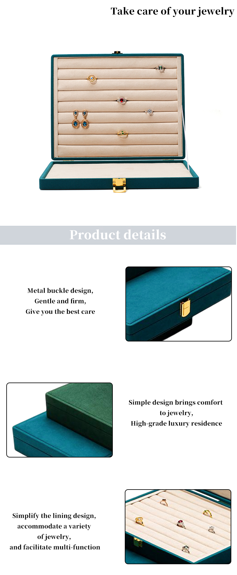 Portable PU Leather Travel Jewelry Box for Blue Earrings Stud Earring Case Organizer