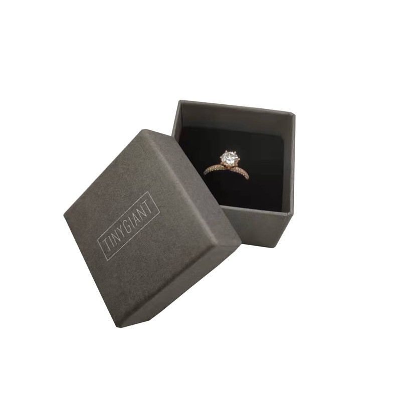 Small Fancy Paper Wedding Ring Holder Box Jewelry Rigid Cardboard Box With Flap Lid