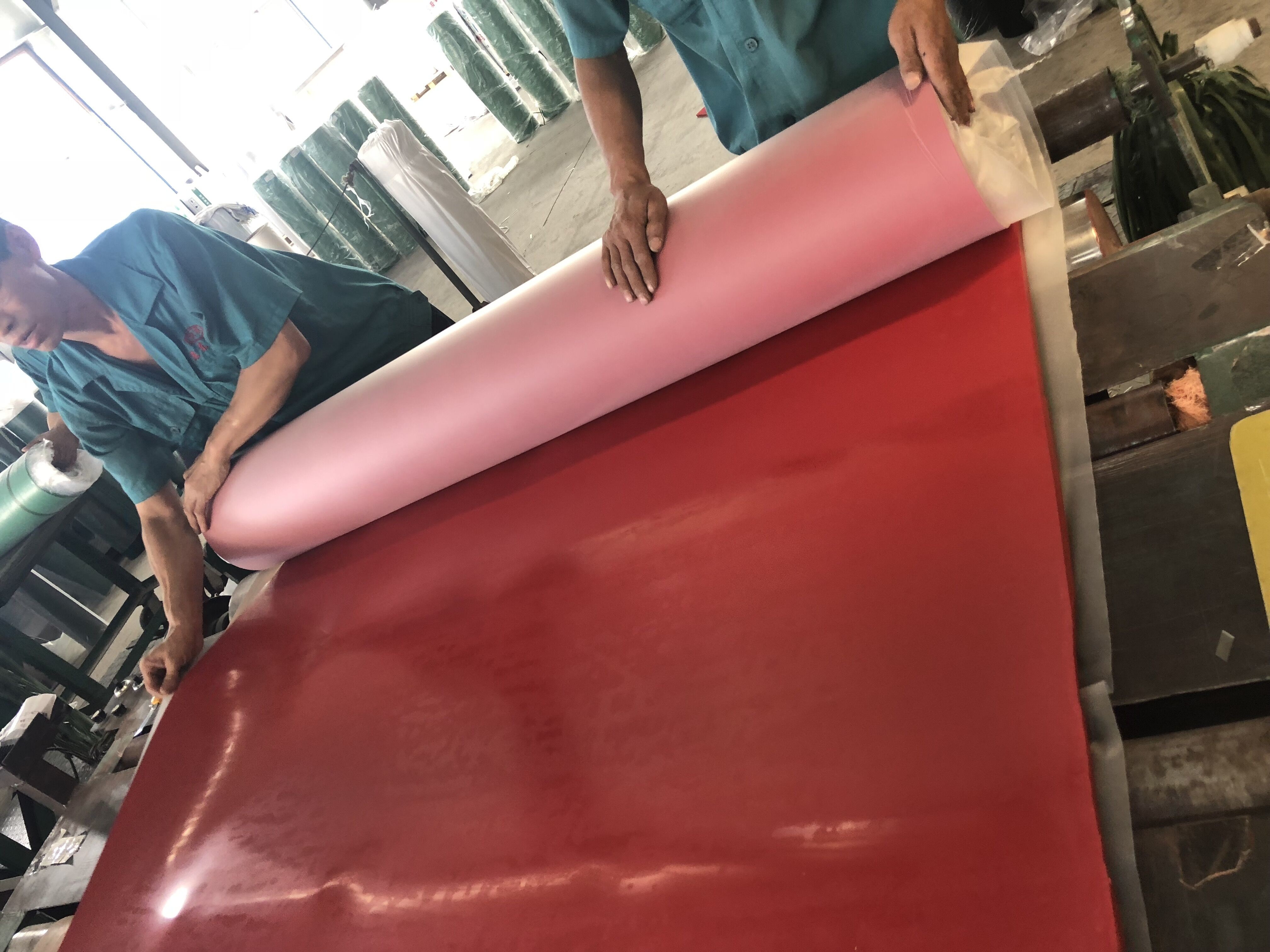 Smooth / Impression Fabric Industrial Rubber Sheet Red Color With Premium Grade