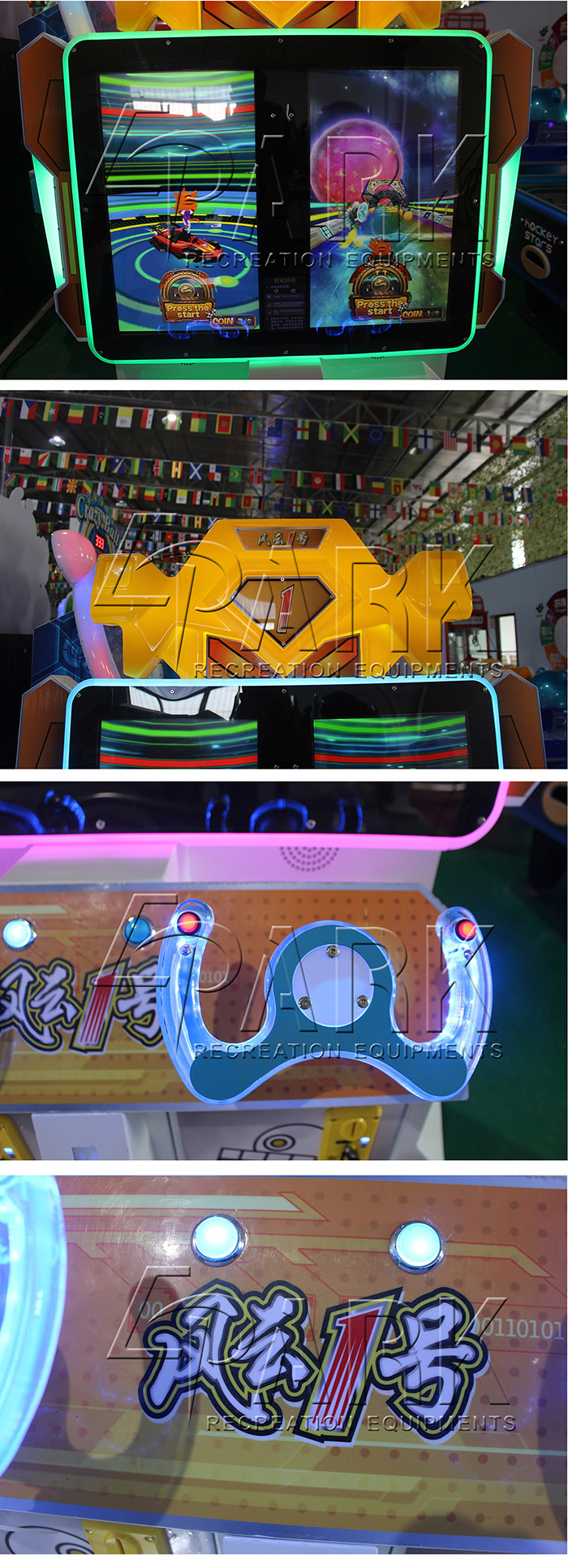 Double Player Kids Race Car Game Machine For Shopping Center / Auto Show