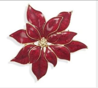 Christmas CZ / 925 Silver Brooch Round Red Shape CZ Pin Brooch For Anniversary Gifts Merry Christmas