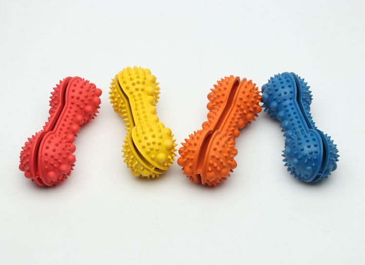 Wholesale rubber dog toy chew treat dispensing  bone toy