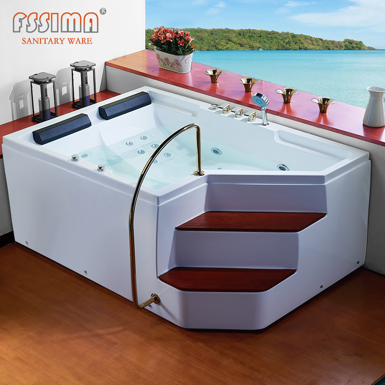 70" Soaking Free Standing Air Massage Tub Drop In Home Sitting With Stairs