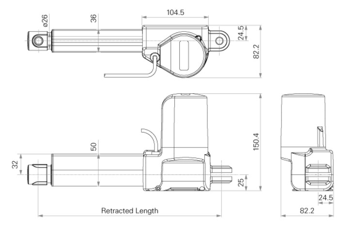 Heavy Duty Hall Sensors Lift Electric Linear Actuators 12V 24V 36V