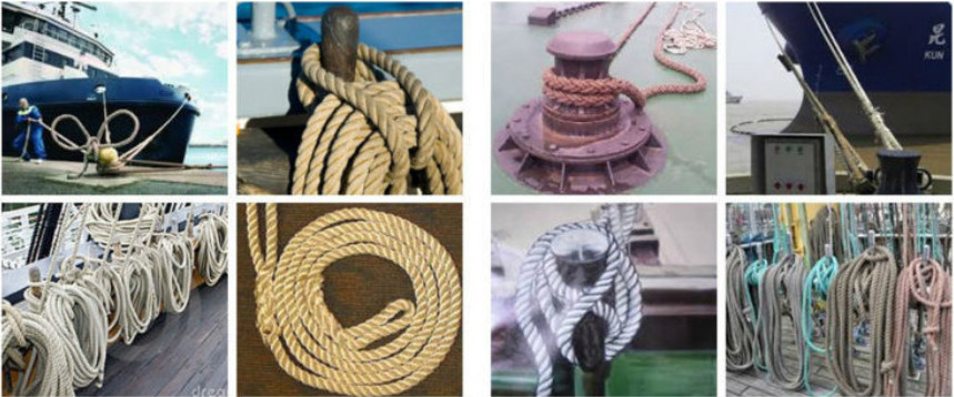 Rolled Braided Nylon Rope MTR White 8 Strand Mooring Rope High Strength For Ship