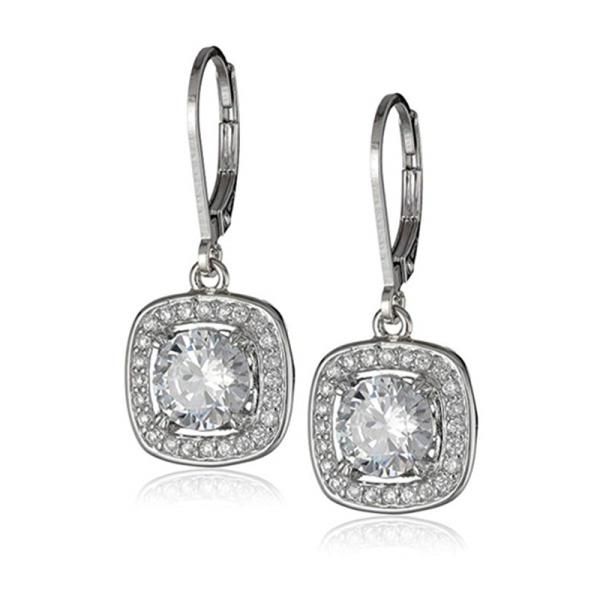 Customized 925 Sterling Silver Jewelry Earrings Round Cubic Zirconia Hoop