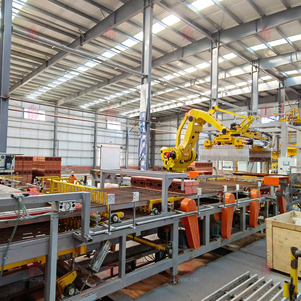 Steel Automated Unloading and Packing for Customizable Clay Brick Making Process by Brictec