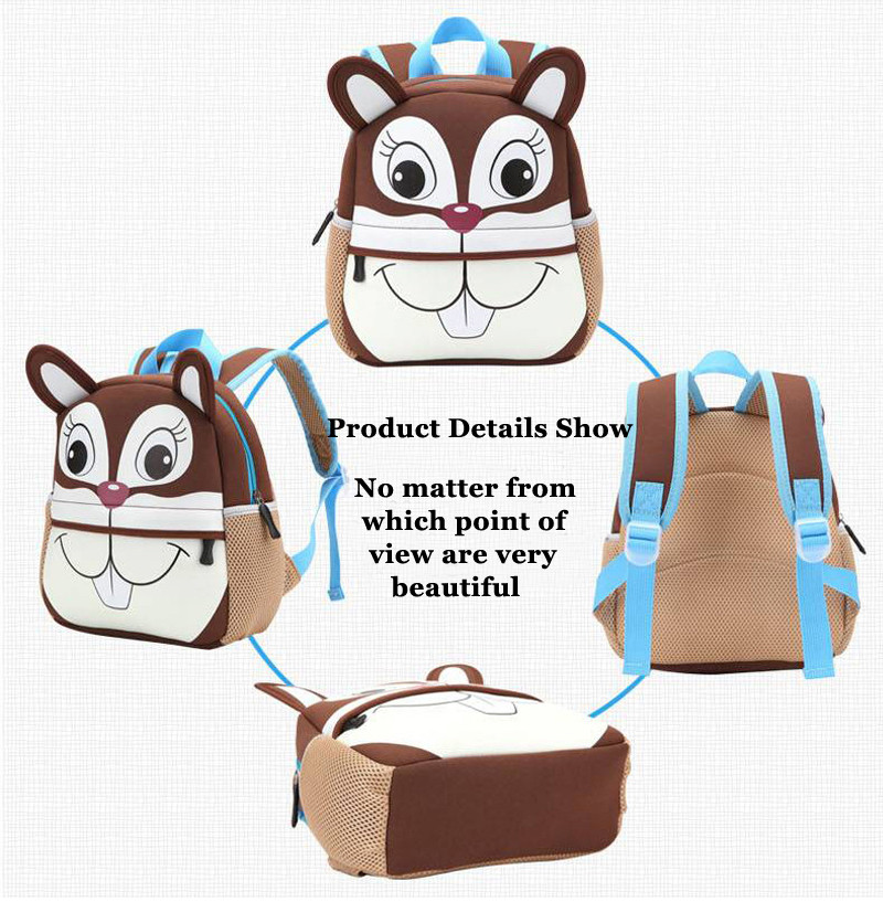 Kindergarten Cartoon 3D Backpack Waterproof Kids School Bag Travel Outdoor