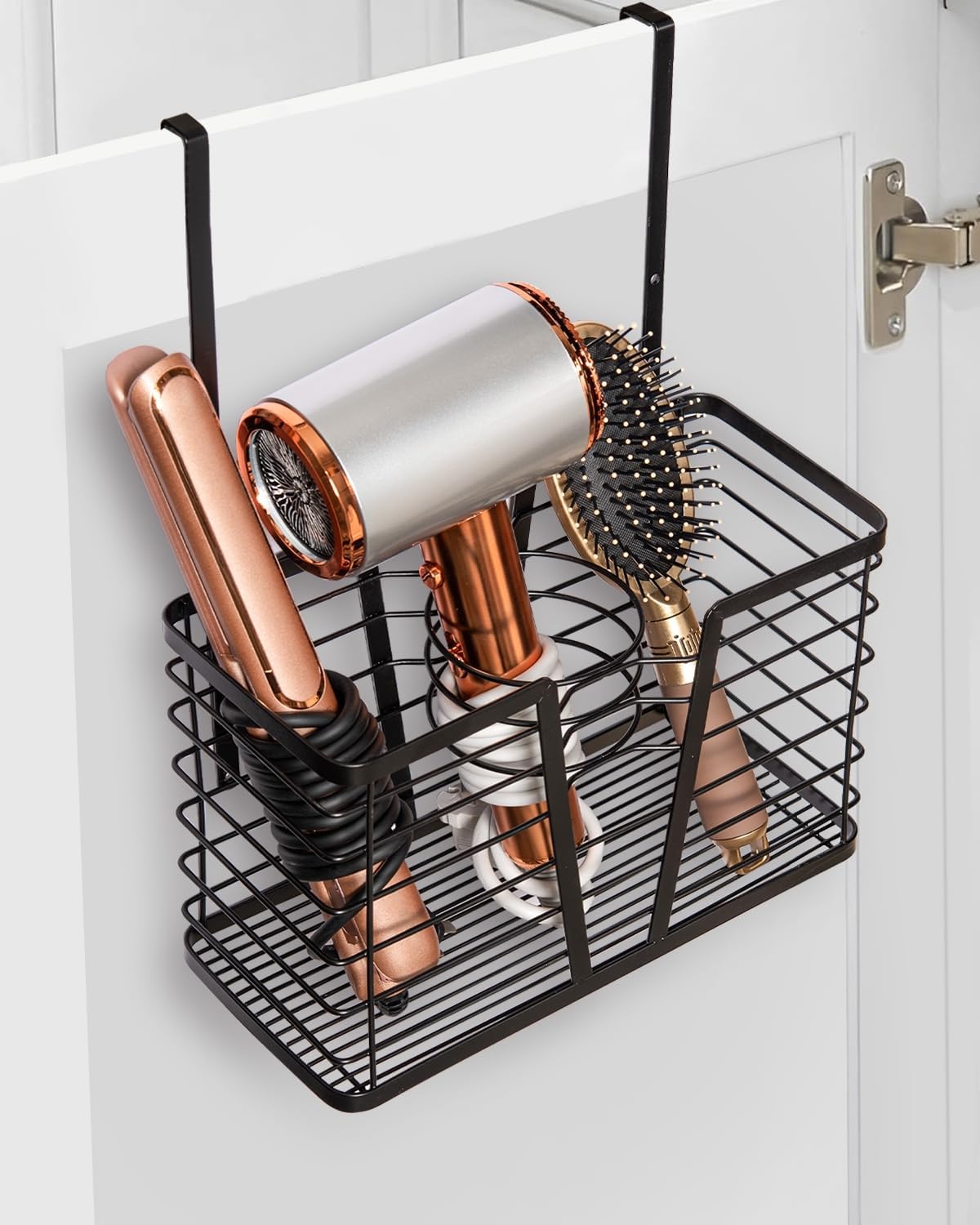 Modern Style Hair Tool Organizer for Wall Mounted Hair Dryer Bathroom Cabinet Holder