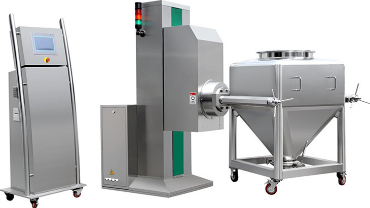 Low Noise Pharmaceutical Powder Mixing Machine Pharma Bin Blender Column Type
