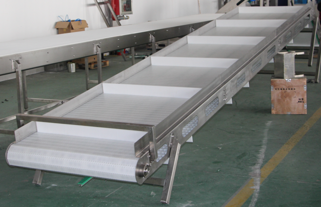 Food Industry Conveyor Inclined Belt Plastic Table Top Chain Conveyor System