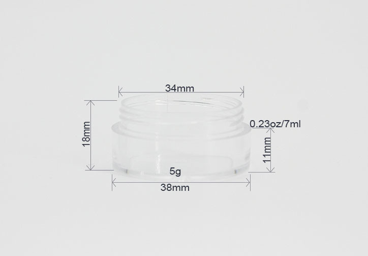 38mm 10ml 5g Clear Cosmetic Jars With Golden Screw Cap