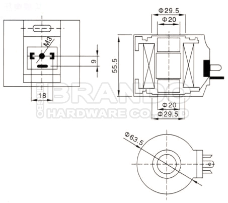 2W350 2W400 2W500 Coil dimension
