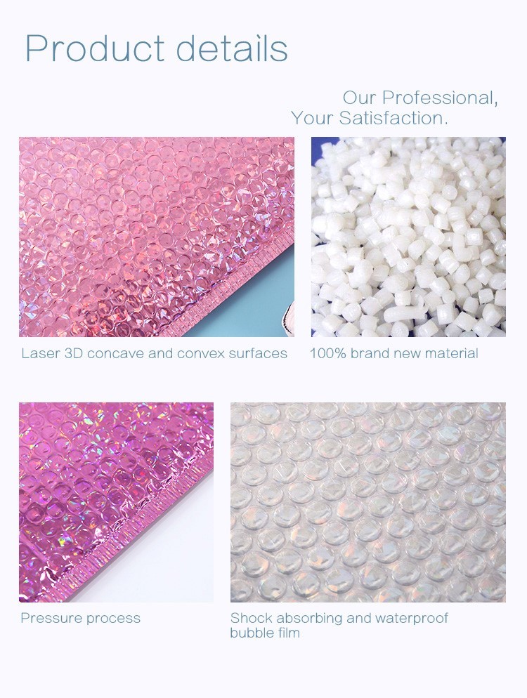 Printed Metallic Foil Rose Gold Poly Mailers 3-5mm thickness