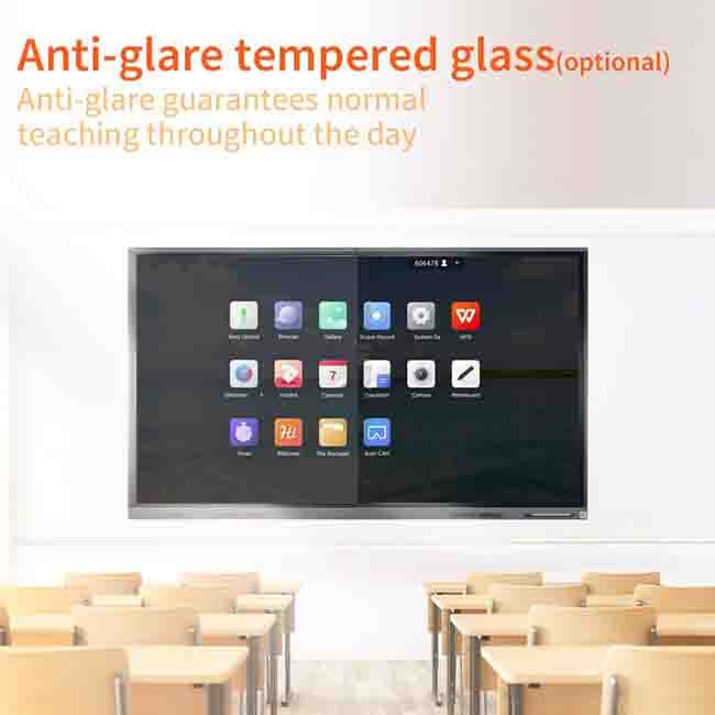 Black 4K Flat Panel Smart Board 86in All In One Touch Whiteboard