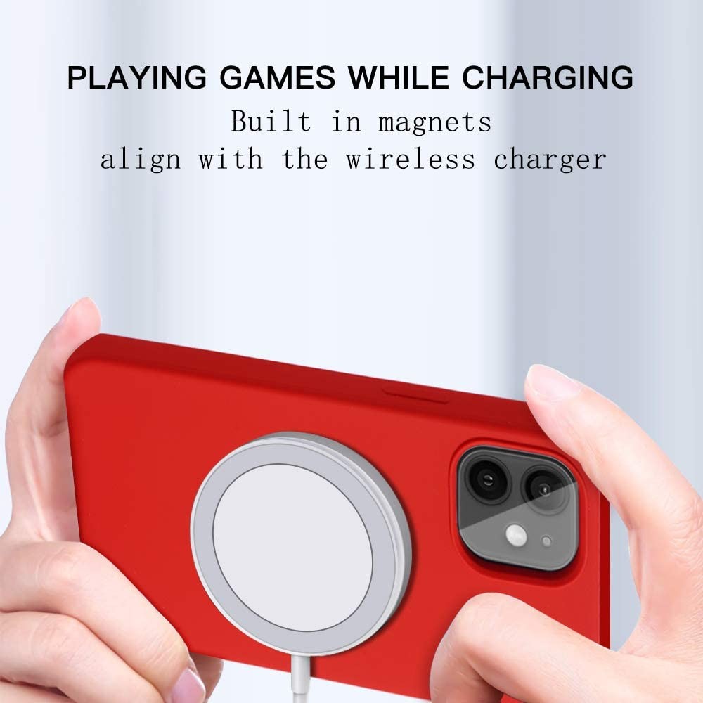 Magnetic Circle Soft Magnetic Phone Case For IPhone 12 Pro Max 12 Mini Liquid Silicone Built-In Magnetic Coil Soft Cover