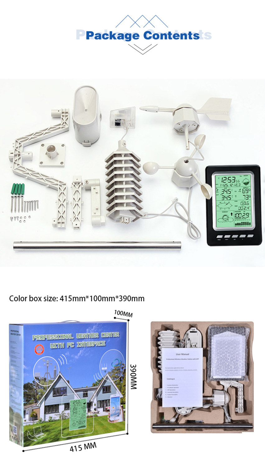 Wireless Digital Weather Station Temperature Humidity Wind Rainfall Air Pressure
