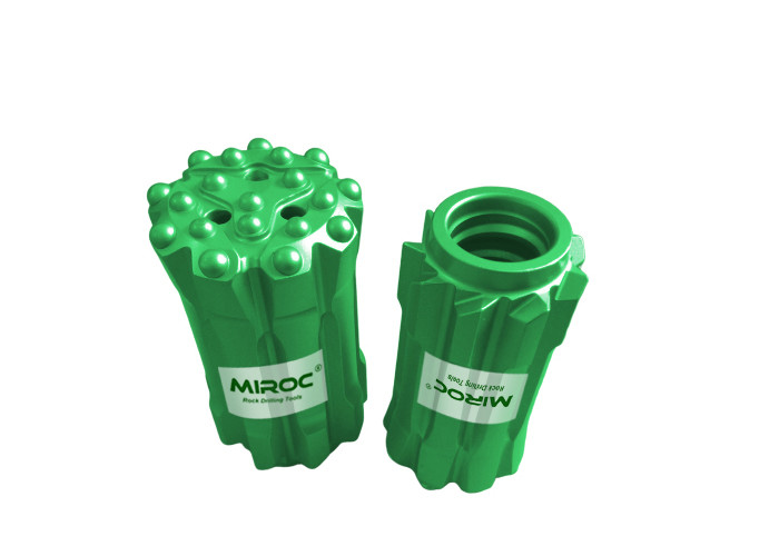 R32 R38 Rock Drill Thread Retrac Button Bit For Mining Rock Drill Machinery , Green Color