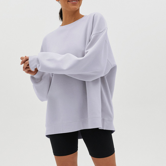 Autumn Oversized Pullover Women'S Wool Blank O Neck Sweatshirts