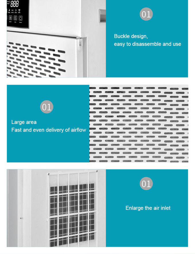 Pre Filter 260W H13 Hepa 1280m3/H Medical Air Purifier