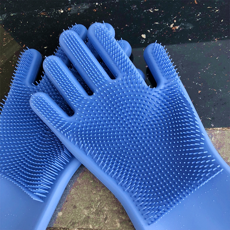 2018 high quality durable soft best seller in amazon customized accessory kitchen household silicone washing rubber gloves