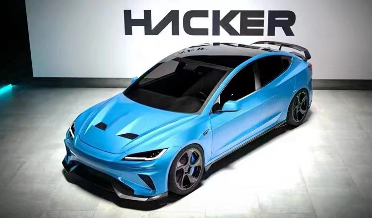 2024 Repair Tesla Body Kit Carbon Fiber Model 3 Spoiler Robot Style Front And Rear Bumper