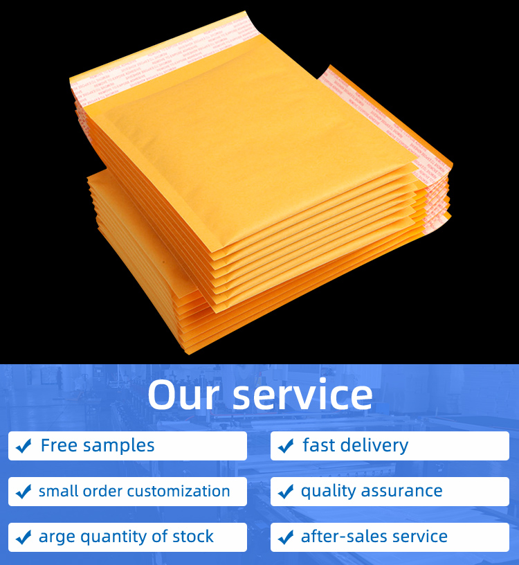 Bubble Padded Envelope Mailing Bag Kraft Paper Self-adhesive Envelope Custom Size Accepted Accept Customized Logo Printing YR005