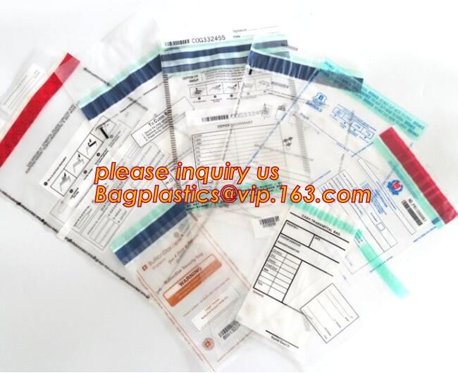 Security plastic bag with adhesive tape for cash, plastic money bag, Security Money Cash Bag For Airport/Bank and police