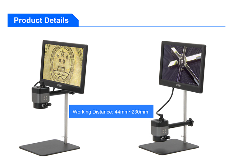 12.5" LCD HDMI USB Digital Microscope 6x - 39.4x 2.0M Real Time Auto