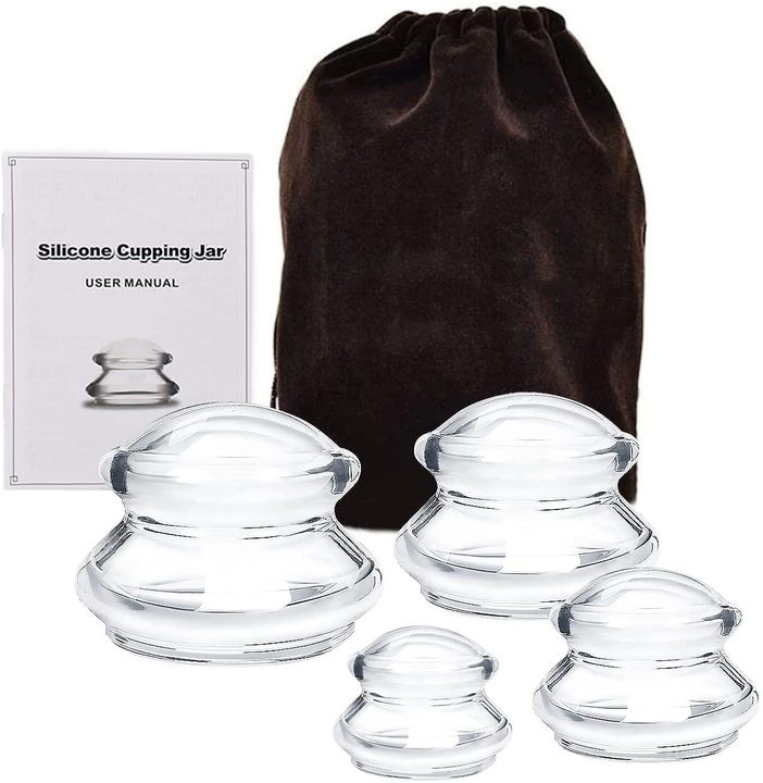 4 Cup Transparent Silicone Cupping Set For Chinese Cupping And Massage Therapy Set