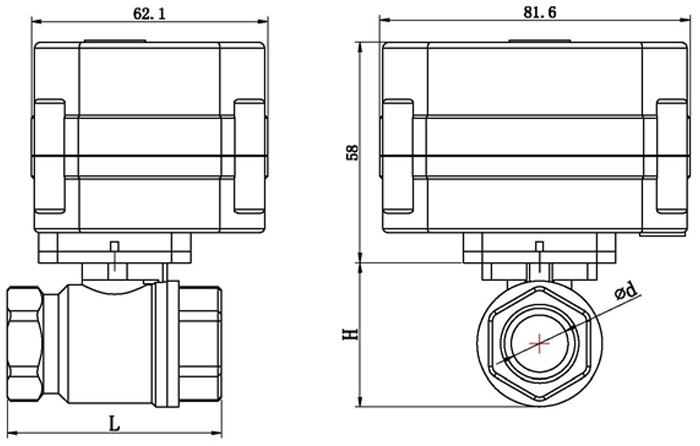 Boiler 2 Port Motorised Valve PN10 Brass With Thread Connection