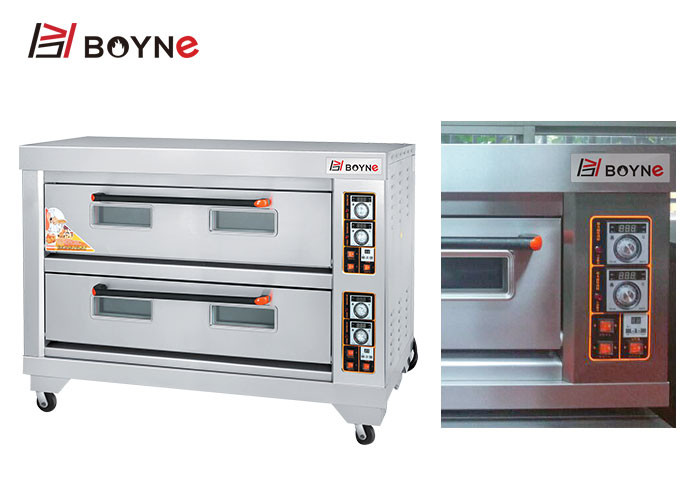 Commercial Bakery Deck Baking Oven,Stainless Steel Double Deck Six Trays Bread Baking Oven