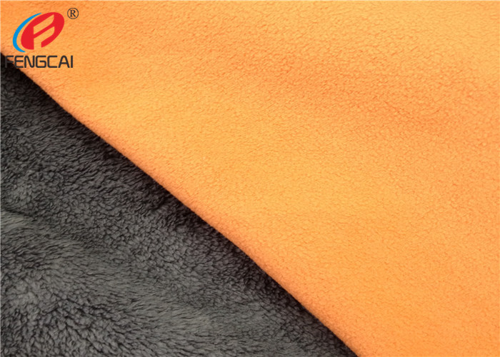 Soft Shell Fabric TPU Coated Fabric Polar Fleece Bonded With Velboa Plush Fabric