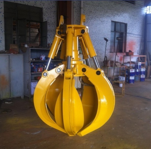 Abrasion Resistance Orange Peel Grab Hydraulic Excavator Grapple