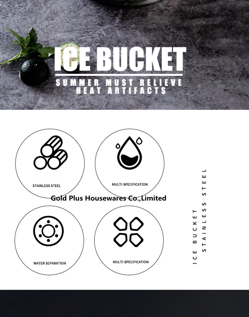 1L Bar tools outdoor ice storage round beer bucket for wine champagne beer party stainless steel ice bucket